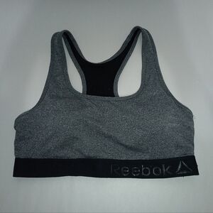 Reebok Sports Bra Size Medium Grey & Black Stretch Performance/Activity